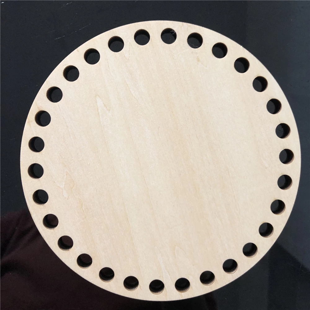 20pcs Round Wood Basket Bases for Crochet DIY Knitting 15cm Wooden Bottoms Holes Cross Stitch Wall Christmas Decor-image-608824143
