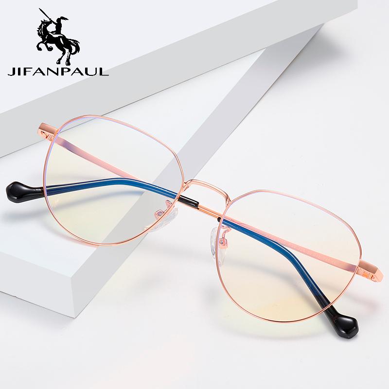 

JIFANPAUL Classic metal round frame super transparent lens glasses male computer anti-radiation glasses anti-blue light