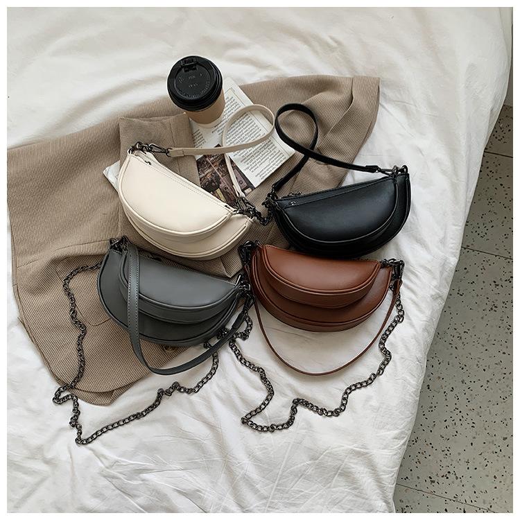 

Bags Women Bag Shoulder Bag PU Leather Crossbody Female Underarm Detachable Messenger, Black