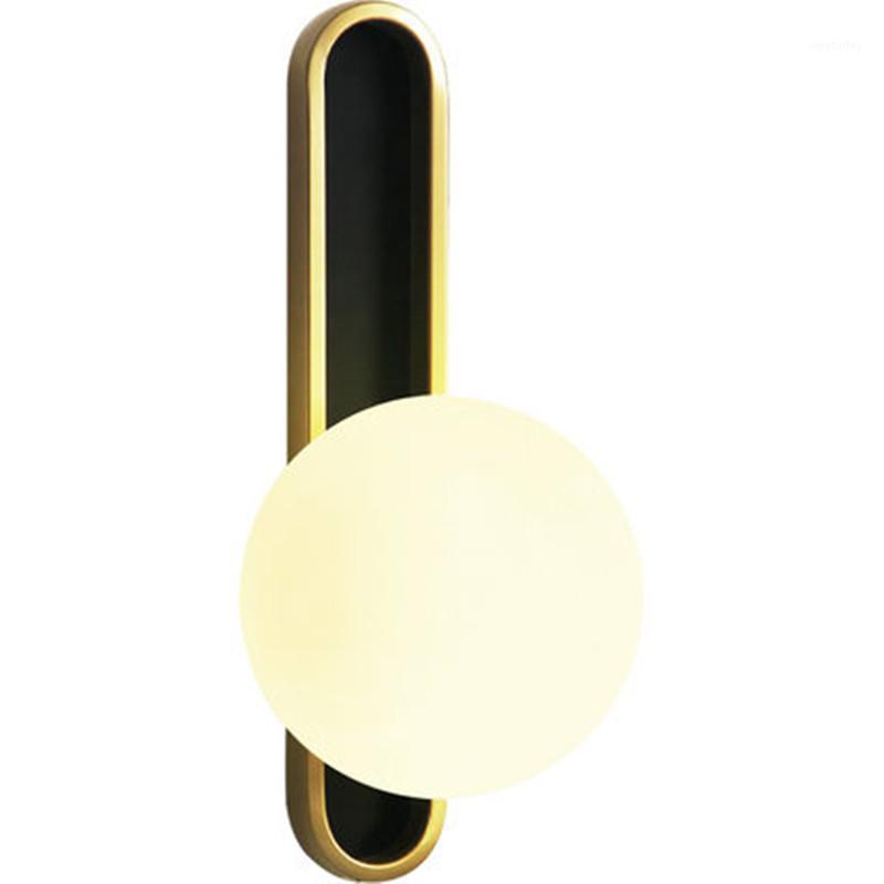 

American Simple Background Wall LED Lights Corridor Aisle Mirror Front Lamp Magic Bean Glass Ball Bedroom Bedside Wall Lamp1