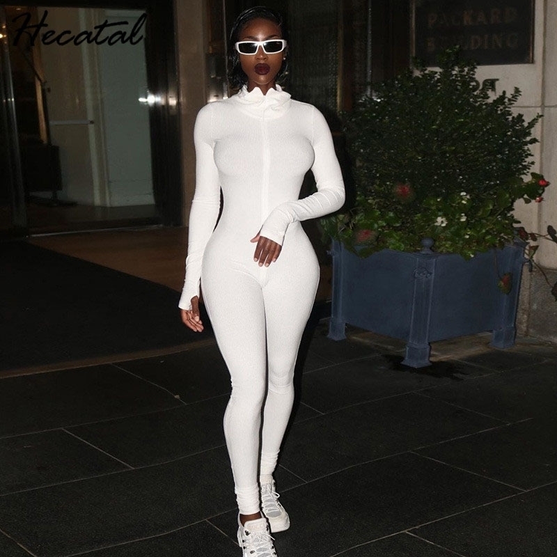 

Heeatal Sexy Rompers Womans Jumpsuit Fall Clothing Sexy Bodysuit Women Club Overalls Long Sleeve Streetwear Ropa De Mujer Y200904, Short white