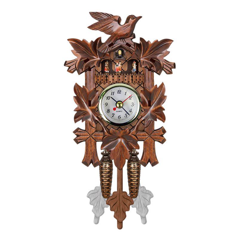 

Vintage Home Decorative Bird Wall Clock Hanging Wood Cuckoo Clock Living Room Pendulum Craft Art For New House (brow