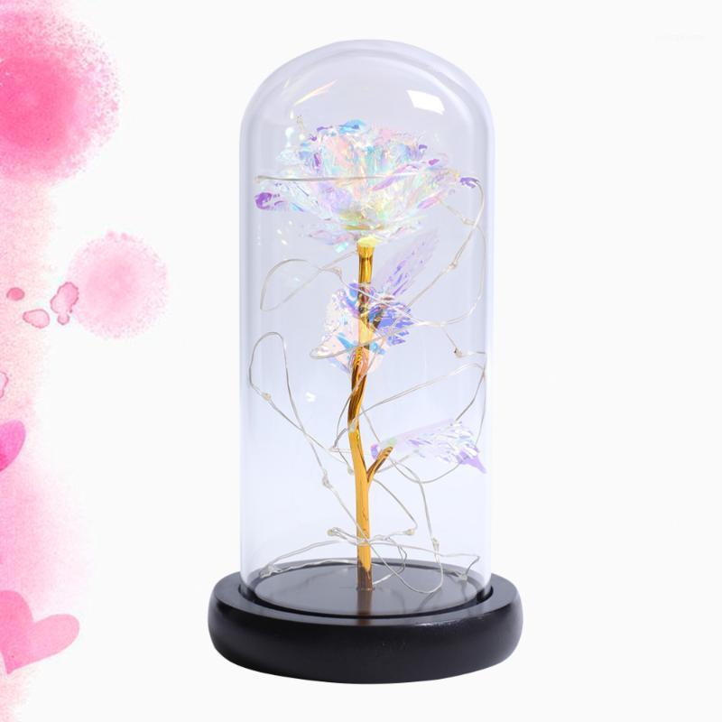 

1pc LED Light Lightweight Durable Delicate Decorative Simulated Novel Gold Foil LED Light Rose Flower for Lover Friends1, As shown