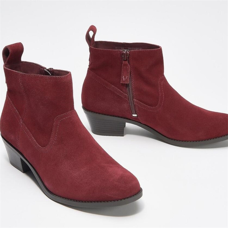 

2021 New Plus Size Short Winter Welsh Middle-heeled Pointed Suede Riding Boots Casual Women's Shoes Keux, 01