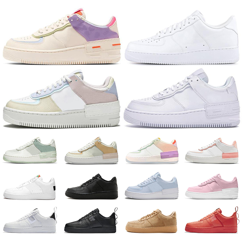 

2021 Mens Running shoes Platform Casual Skateboard shoes Utility black Shadow triple white Men Women Trainer shoes des chaussures zapato, White high