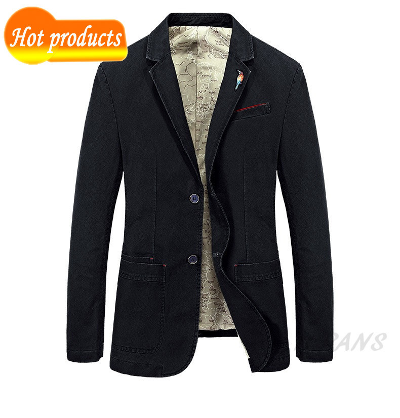 

2020 Casual Blazers Men Cotton From Suits Khaki Green Army Jackets Plus Size M-xxxl Autumn Men's Clothes X5af, 66002a navy blue
