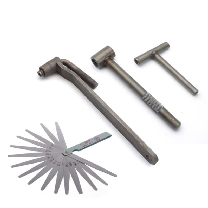 

Motorcycle Engine Valve Adjustment Tool Square Hexagon Socket T Spanner Valve Screw Wrench 8mm 9mm 10mm Feeler Gauge 0.02 to 1mm