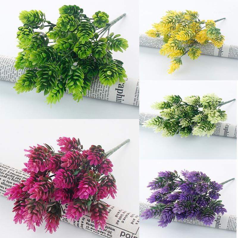 

35 heads/bundle Pine Cone Simulation Pineapple grass artificial plants DIY home vases for decoration fake plastic flower pompon1