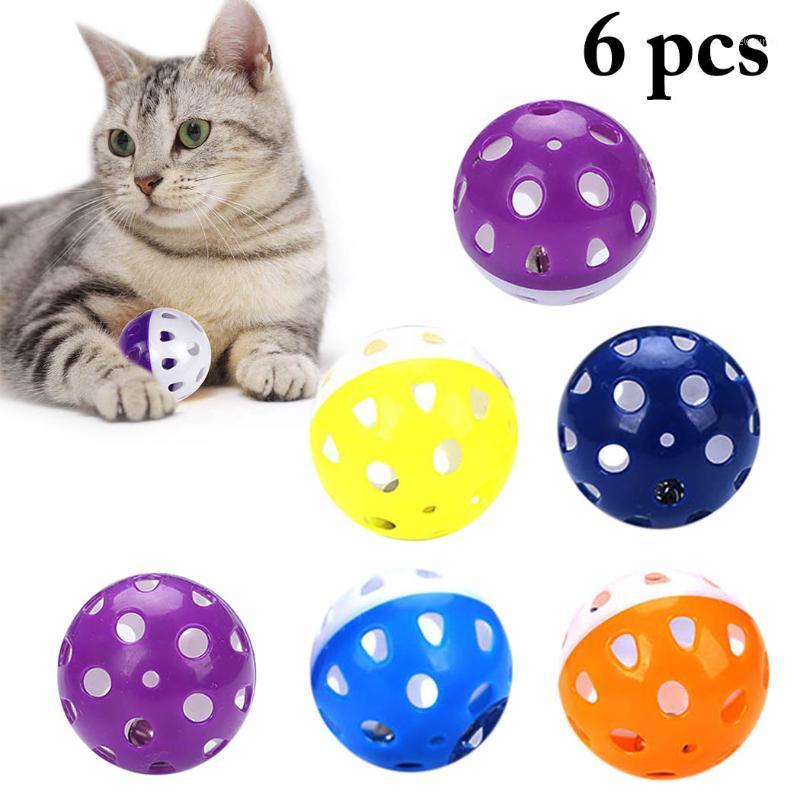 

6pcs Funny Cat Ball Toy With Bell Ring Playing Chew Rattle Scratch Plastic Ball Interactive Cat Training Toys Pet Toy Supplies1