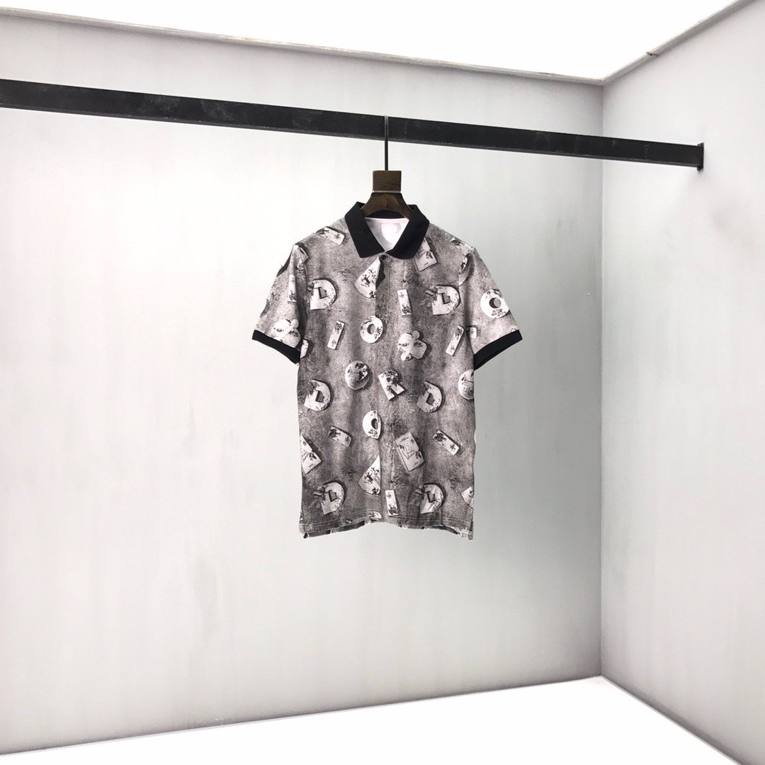 

2020ss spring and summer new high grade cotton printing short sleeve round neck panel T-Shirt Size: -l-xl-xxl-xxxl Color: black white 025