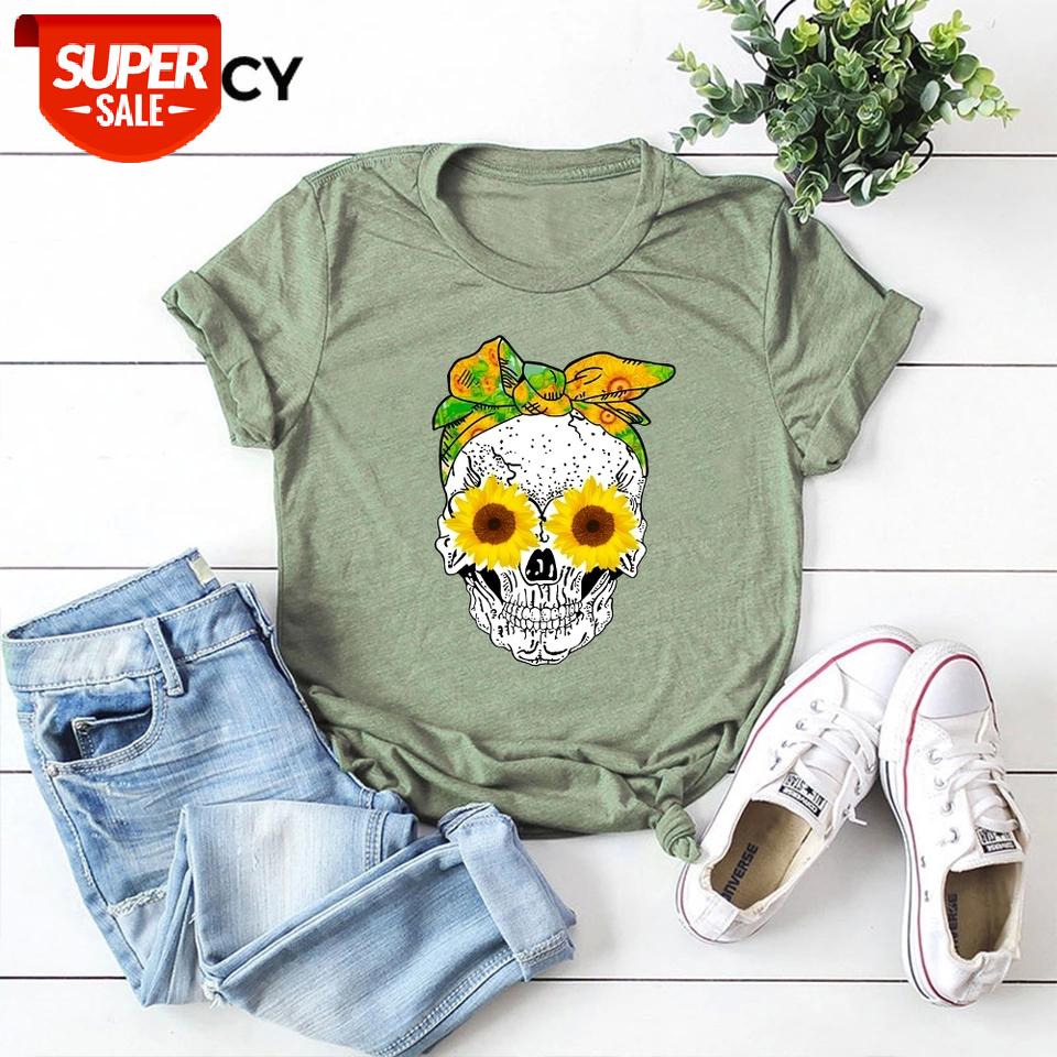 

JFUNCY Skeleton Printed Women T-shirt Halloween Tshirt Plus Size Cotton T Shirt Woman Short Sleeve Tee Top Female T-shirts #L07Z, White