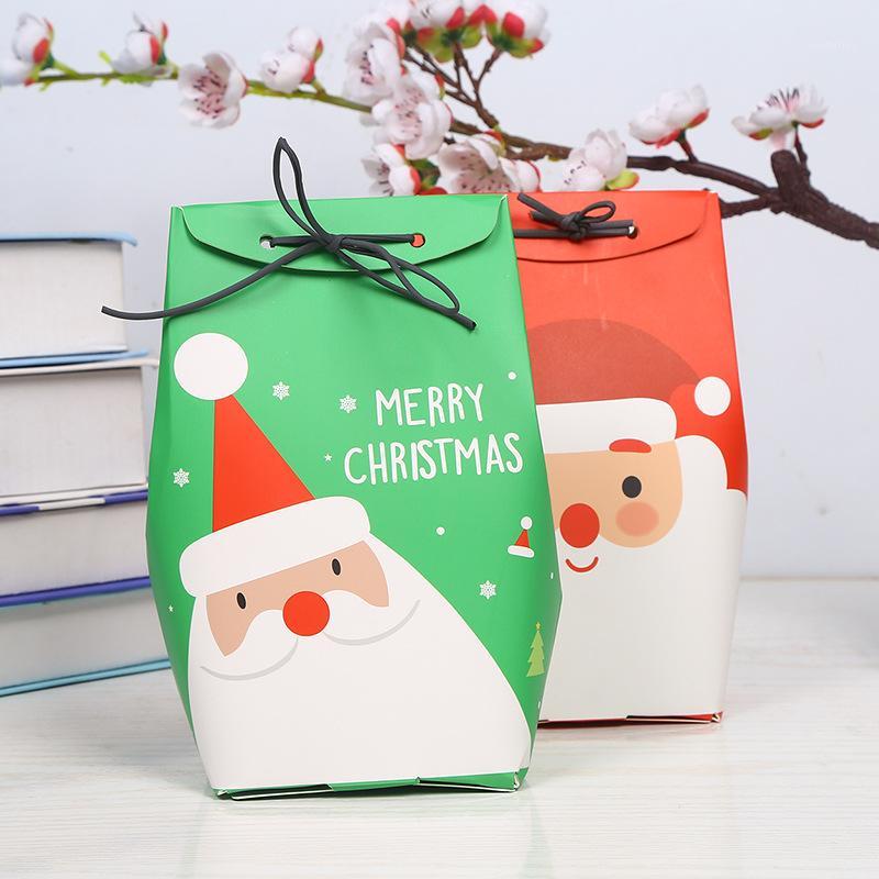 

10pcs gift box Merry Christmas Candy Box Bag Christmas Tree Gift aper Bag Container Supplies 18*8.5*7.5cm1