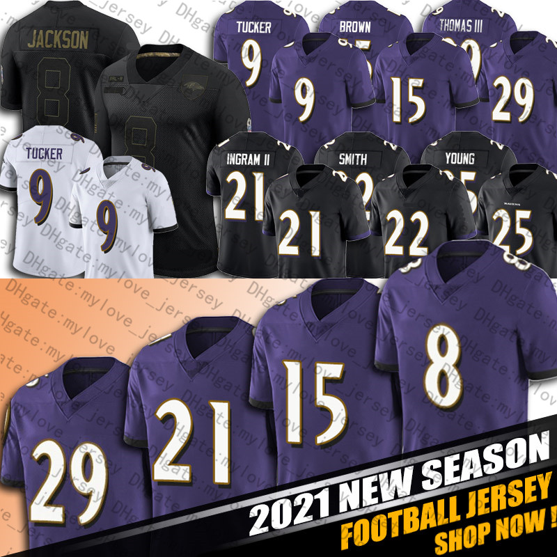 

Lamar Jackson Justin Tucker Jersey Marquise Brown Mark Ingram II Jerseys Patrick Queen Mark Andrews Jersey Baltimores Football Jersey, Limited (wuy)