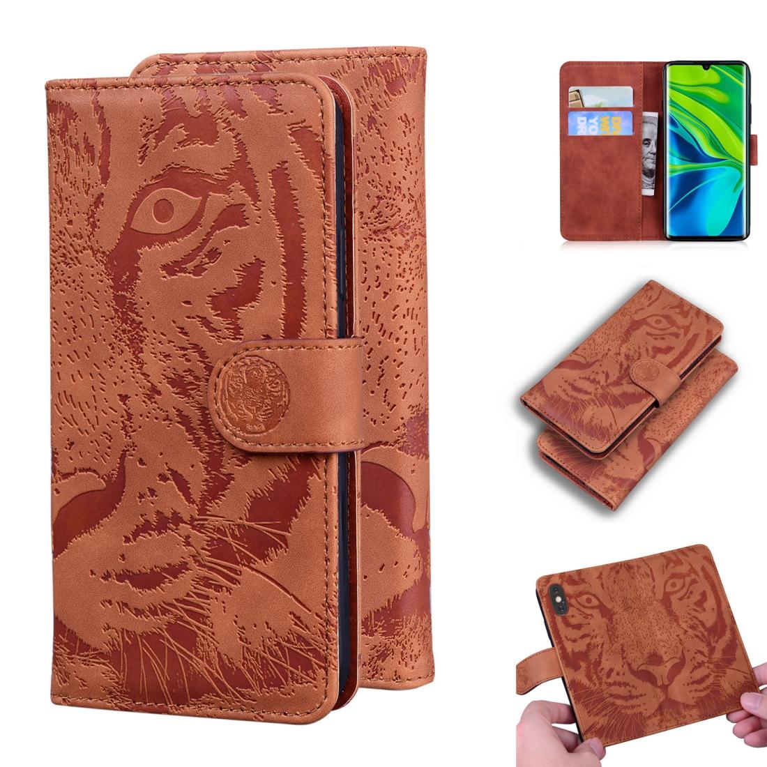 

For Xiaomi Redmi CC9 Pro Note10 Note 10 Pro Tiger Embossing Pattern Horizontal Flip Leather Case with Holder Card Slots Wallet