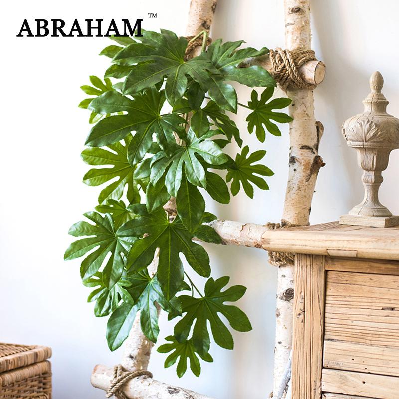 

82cm Wall Hanging Monstera Leaves Rattan Artificial Plant Vine Tropical Fake Leaf Ivy Plastic Tree Foliage For Home Garden Decor