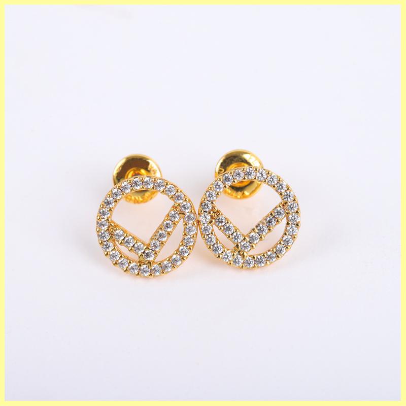 

2021 Gold Hoop Earrings Designers Diamond Stud Earrings F Earring For Lady Women Party Wedding Lovers Gift Jewelry 925 Silver 21090105R, Golden;silver