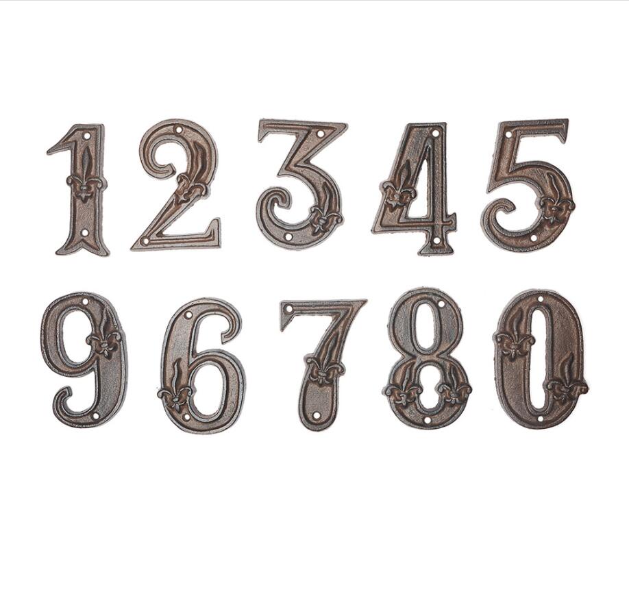 Extra large retro number Other Door Hardware Creative groceries cast iron metal digital Letter symbol of DIY-image-634486430