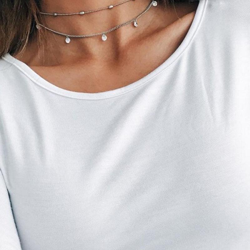 

HebeDeer Necklaces Crystal Pendant Choker Necklace Chain Women Jewelry Lady Silver Color Bohemia Trendy Collares Collier