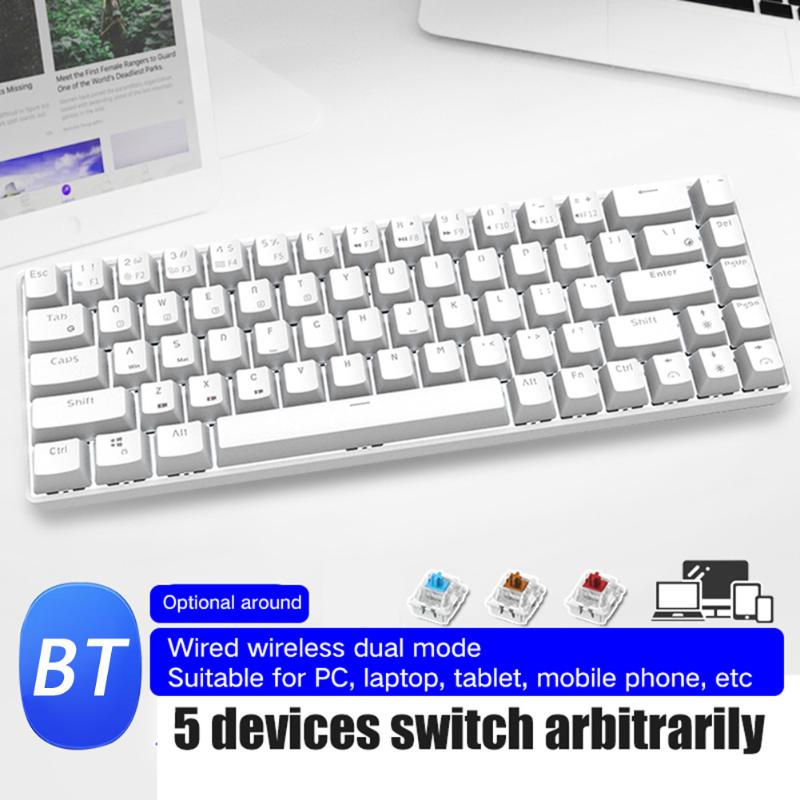 

Bluetooth Mechanical Keyboard Blue Red Brown USB Wired Switch Backlight 68 Keys for Household Computer Safety Parts