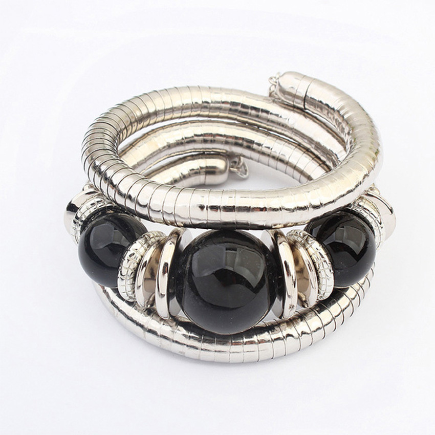 

New 2020 femme Charms Big Beads bracelet resin Vintage Fashion multilayer cuff bracelets & bangles for Women