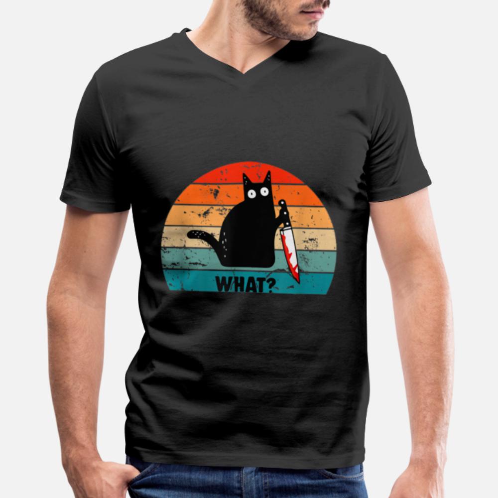 

Cat What Funny Black Murderous With Knife T Shirt Cute Street Custom Tracksuit Hoodie Sweatshirt, Hoodie black