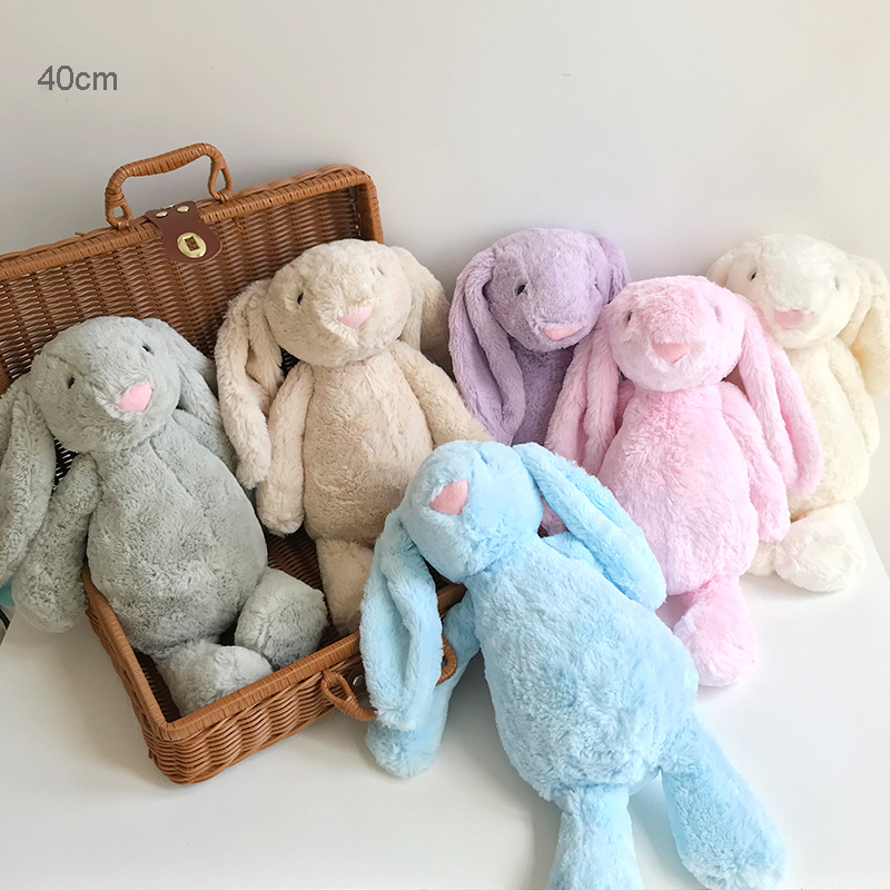 

40CM Soft Stuffed Animals Kids Long Ear Bunny Rabbit Sleeping Dolls Cute Cartoon Plush Toys Children Birthday Gifts, Blue