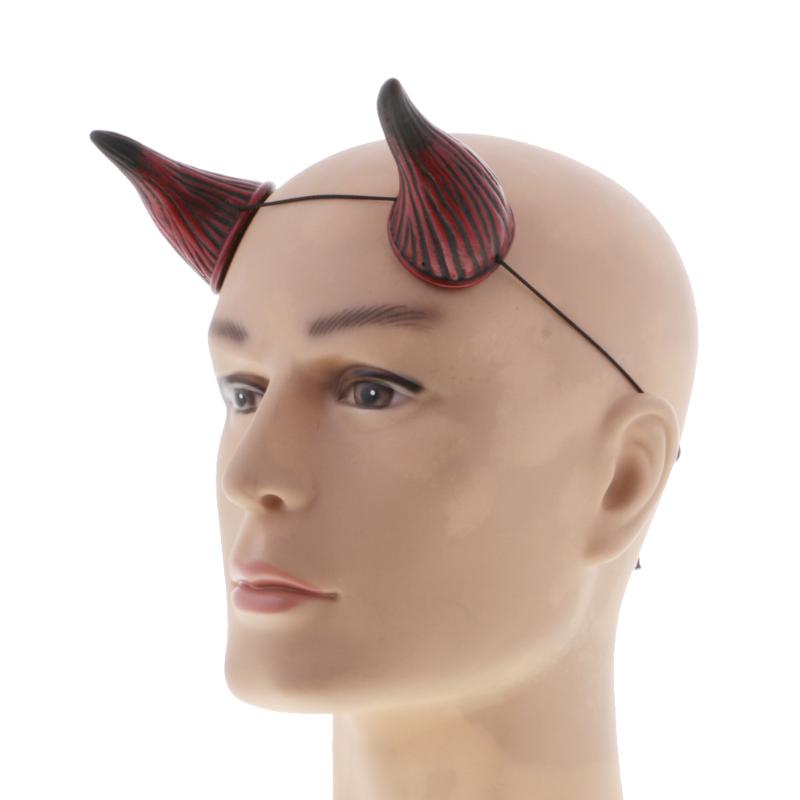 

2020 Novelty Adult Ox Bull Devil Horn Headband Plastic Elastic Band Fancy Dress Accessory for Halloween Carnival Hen Night Party