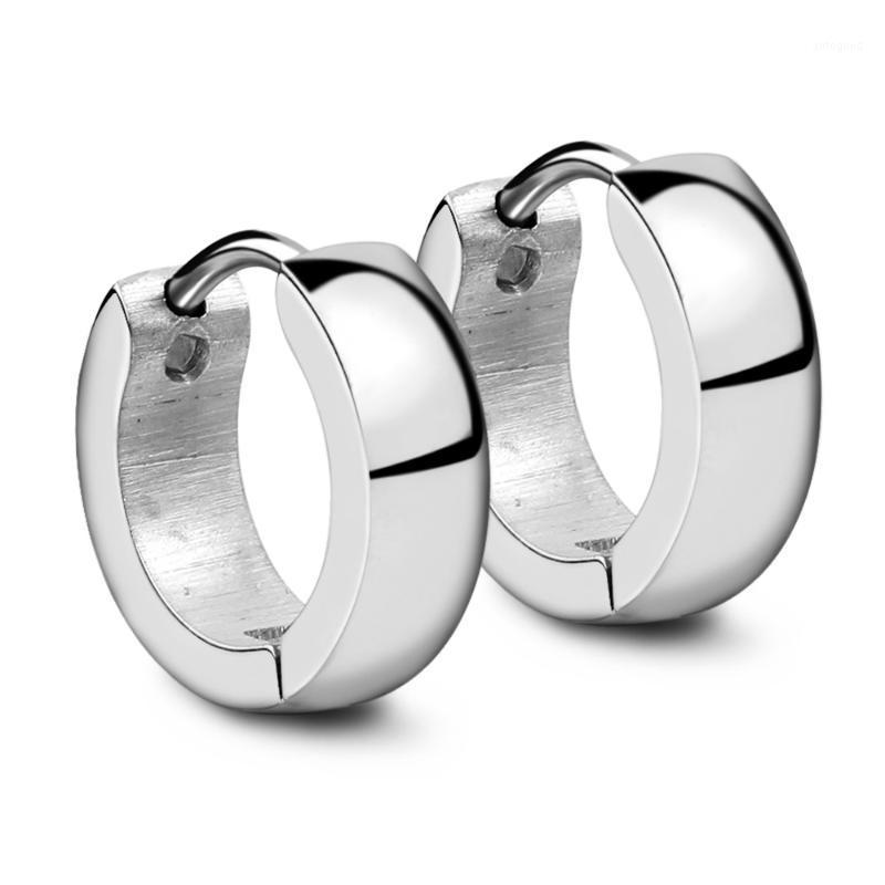 

Stud Korean Fashion Hip-Hop Punk Huggies Hoop Earrings For Men Boys Gold Rose Silver Color Round Circle Jewelry1