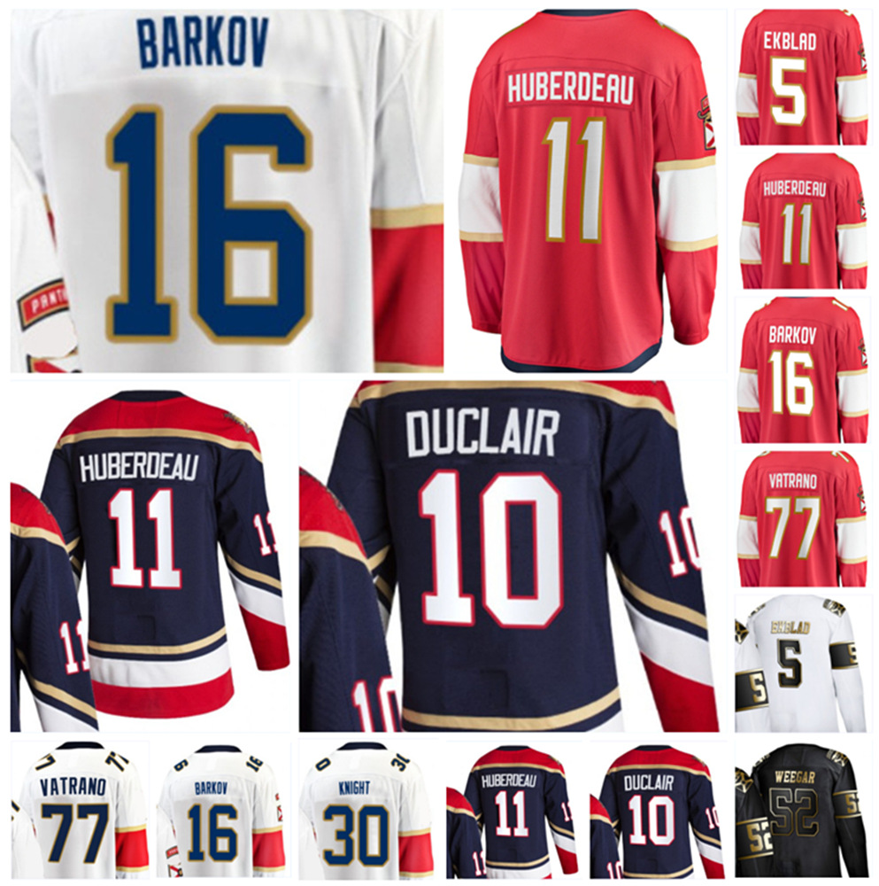 

2022 Florida 11 Jonathan Huberdeau Hockey Jerseys 16 Aleksander Barkov 5 Aaron Ekblad 72 Sergei Bobrovsky 10 Anthony Duclair Custom Stitched Men Women Youth Jersey, Colour 1