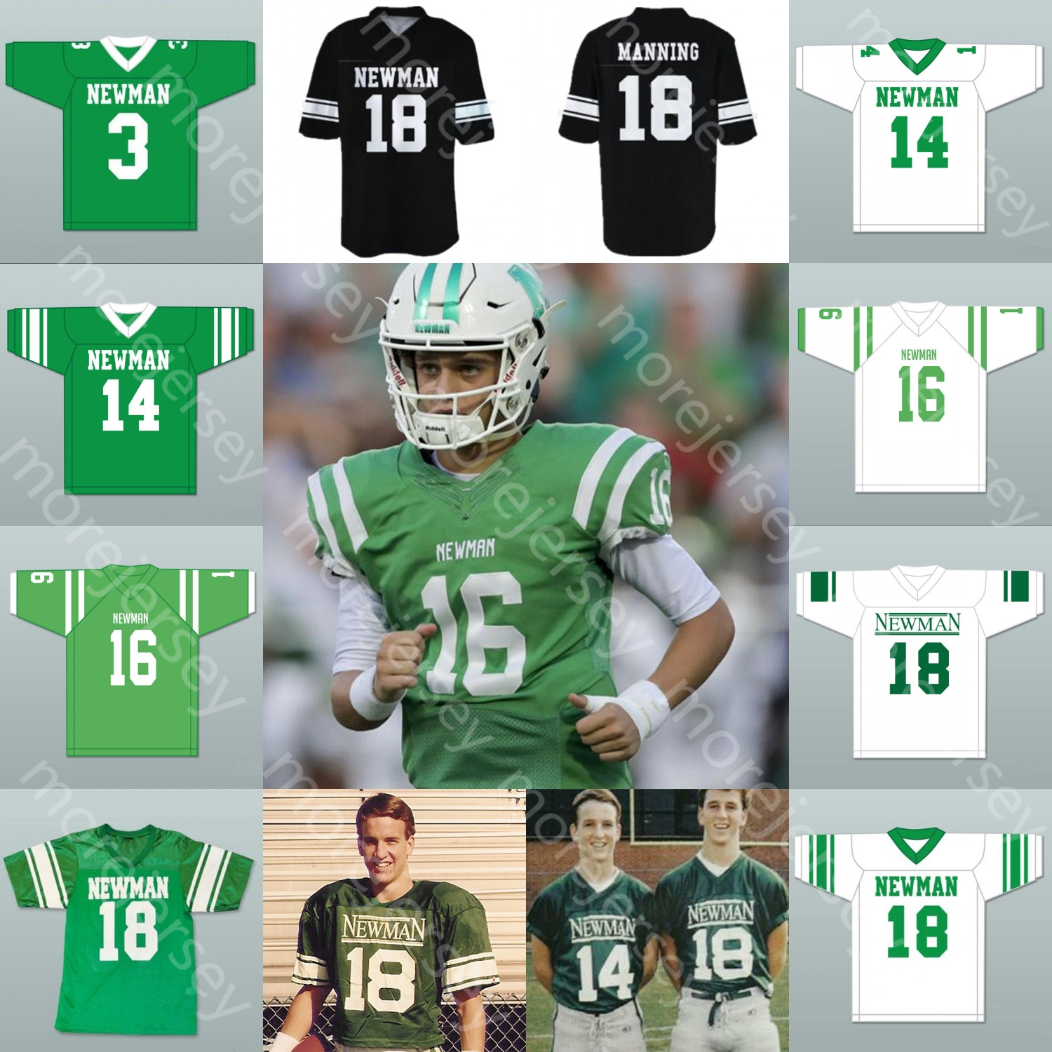 

Custom 2020 Isidore Newman High School Football Jersey 16 Arch Manning 3 Odell Beckham Jr. 14 Cooper Manning 18 Peyton Eli Manning Stitched, Green ii