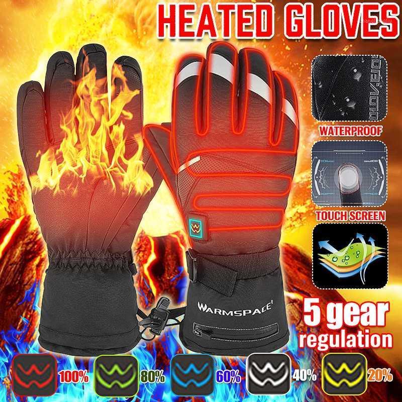 

New 5 Gear Temperature Electric Heated Gloves Touch Screen Waterproof For Motorcylce Riding Outdoor for Climbing Skiing M/XL1