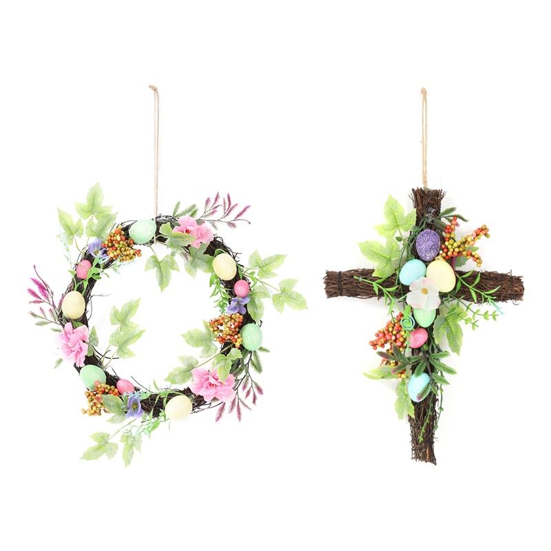 

30CM Home Decoration Wreath Natural Rattan Wreath Garland DIY Crafts Decor For Home Door Grand Tree Easter Gift