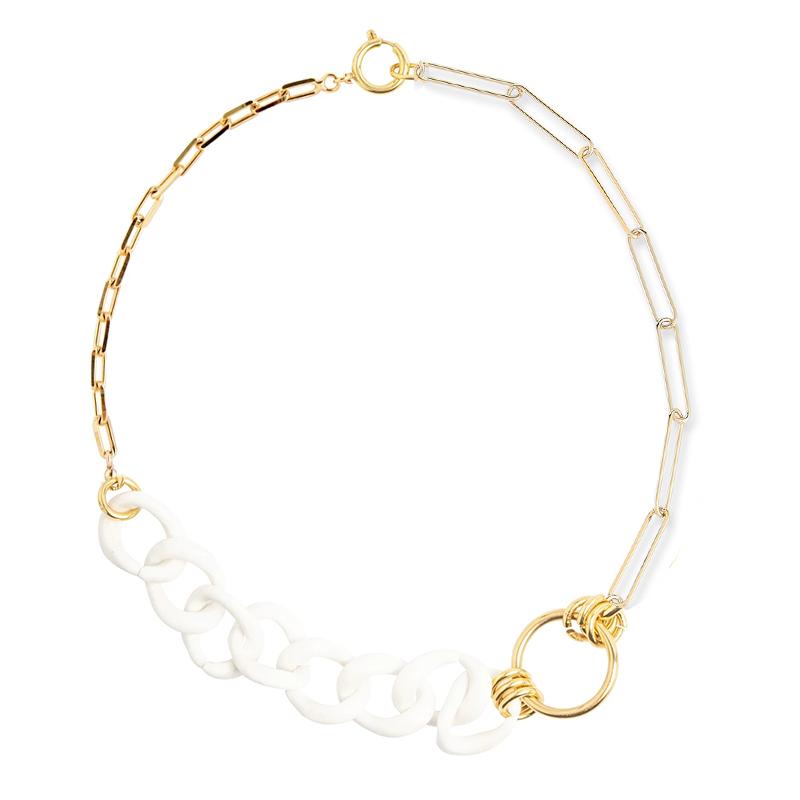 

new spring summer Push It Necklace gold-plated chain resin plastic acetate curb chain choker necklace women 2020 wholesale