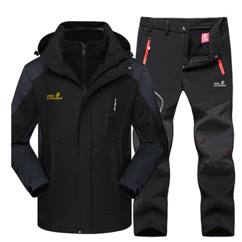 

Winter ski suit men's Outdoor jacket & Hiking Pants Thermal raincoat Fleece liner Parka Windproof waterproof mountaineering suit1, Picture product