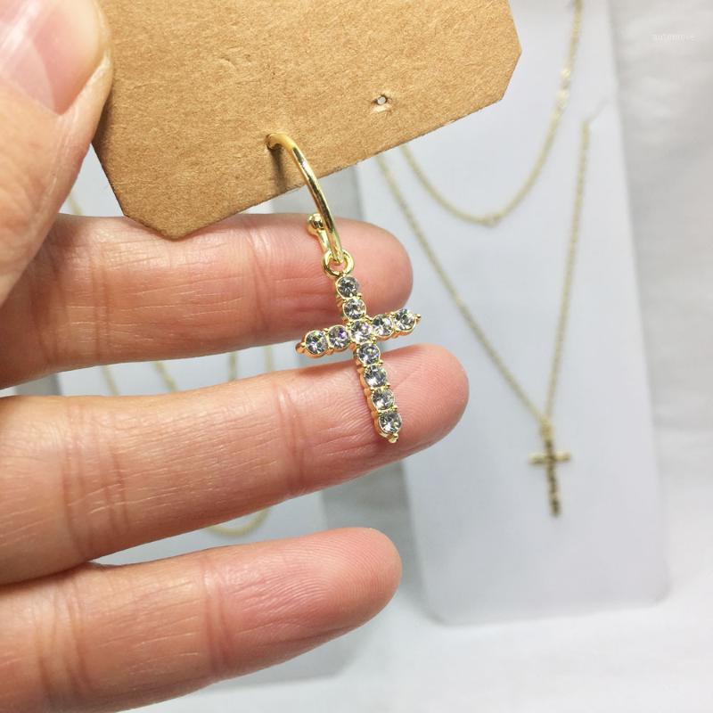 

Eruifa 6pcs15*20mm Cross With Rhinestone Coin Zinc Alloy necklace,earring bracelet jewelry DIY handmade 2 colors1