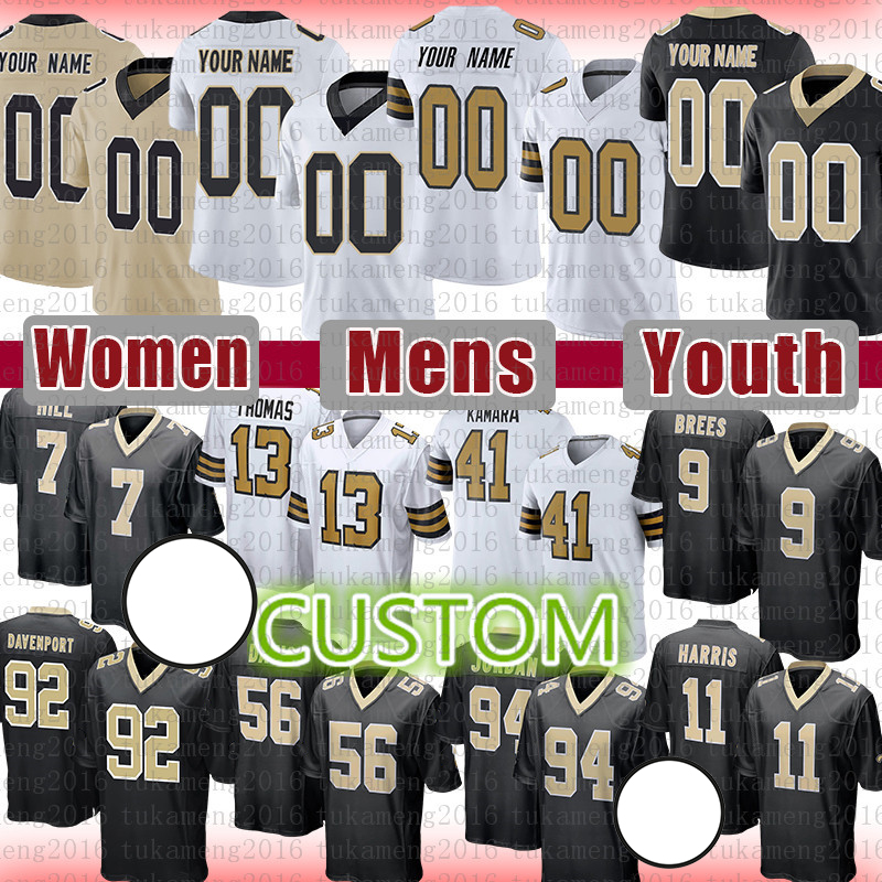 

Demario Davis Football Jersey Custom Men Women Youth Steve Gleason Malcolm Roach Deuce McAllister Jameis Winston Thomas Drew Brees Kamara, Mens custom-shengtu