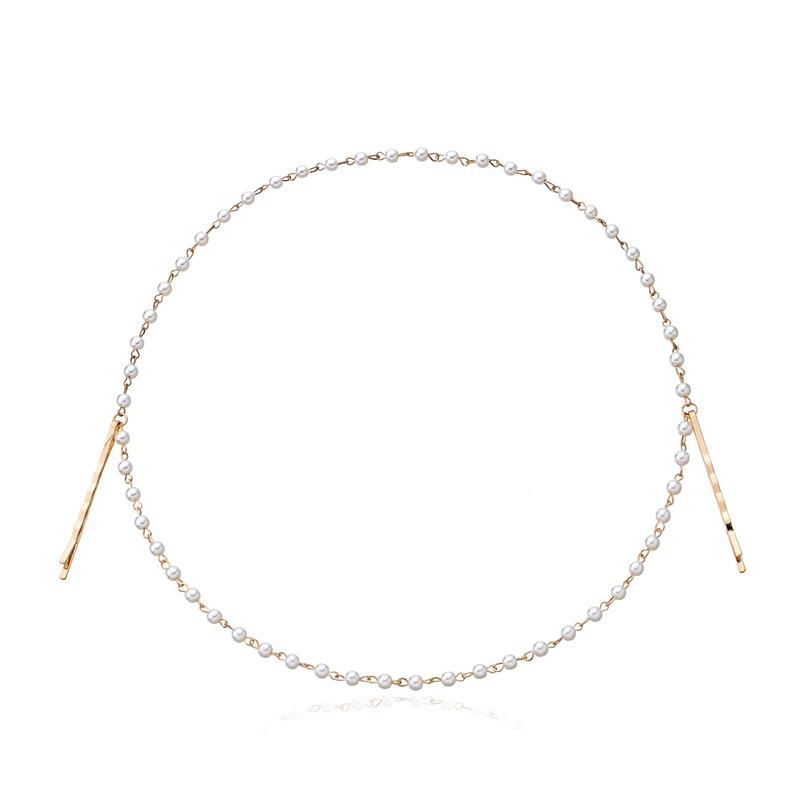 

Hair Clips & Barrettes 2021 Women's Style Summer Simple Aesthetic Handmade Pearl Beads Accessories Band Hairpin Temperament Sweet Bride