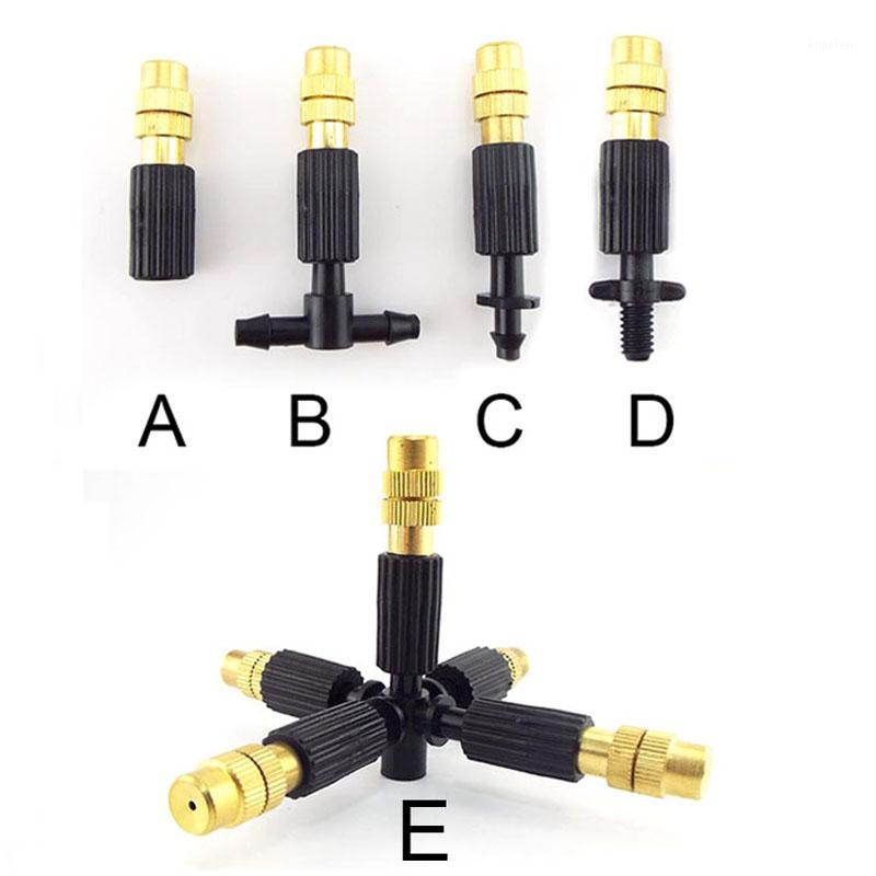 

Micro Drip Irrigation 6mm Screw Misting Brass Nozzle Spray Sprinkler Head 4/7mm Barb Tee Water Hose Connector Garden Watering1, 5pcs