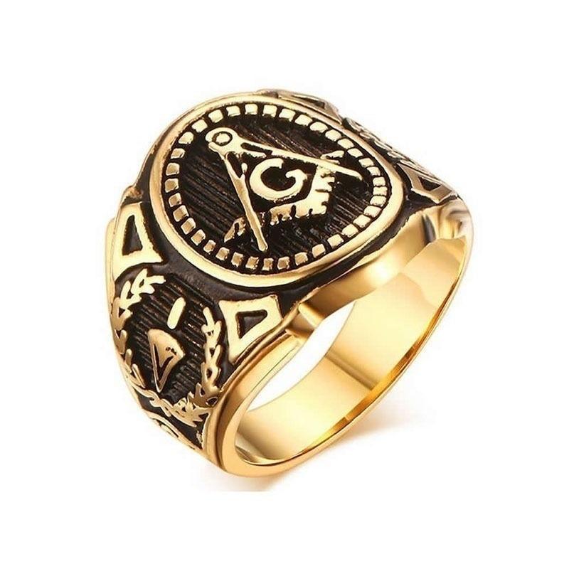 

Retro Mason Freemason Masonic Symbols G Templar Rings for Men Punk Cool Master Free Men's Signet Ring Gifts Wholesale