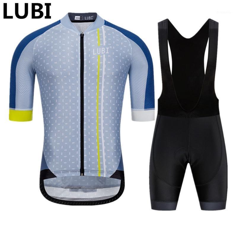 

LUBI Men Summer Pro Cycling Jersey Set Wear High Density Sponge Pad Breathable MTB Tights Clothes Kits Bike Clothing Road Suit1, Jersey and bib short