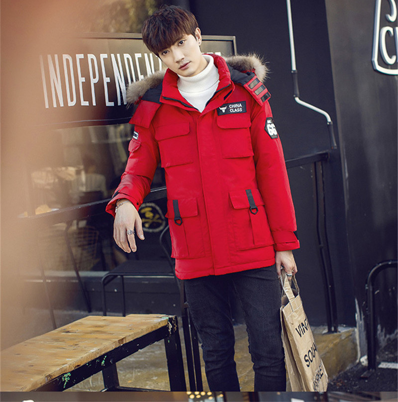 

2021 New Casual Leather Turtleneck with Hood Male Winter Coats White Duck Down Warm Jacket Parka Men's Jackets Wxf402 Ncq0, 1601 army green