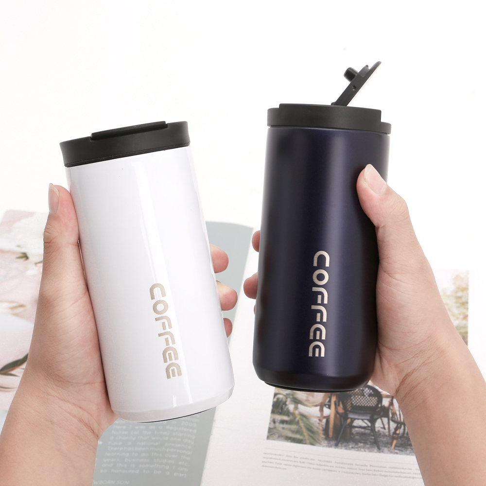 

350ml/500ml Double Stainless Steel 304 Coffee Leak-Proof Thermos Mug Travel Portable Thermal Cup Insulation Water Bottle