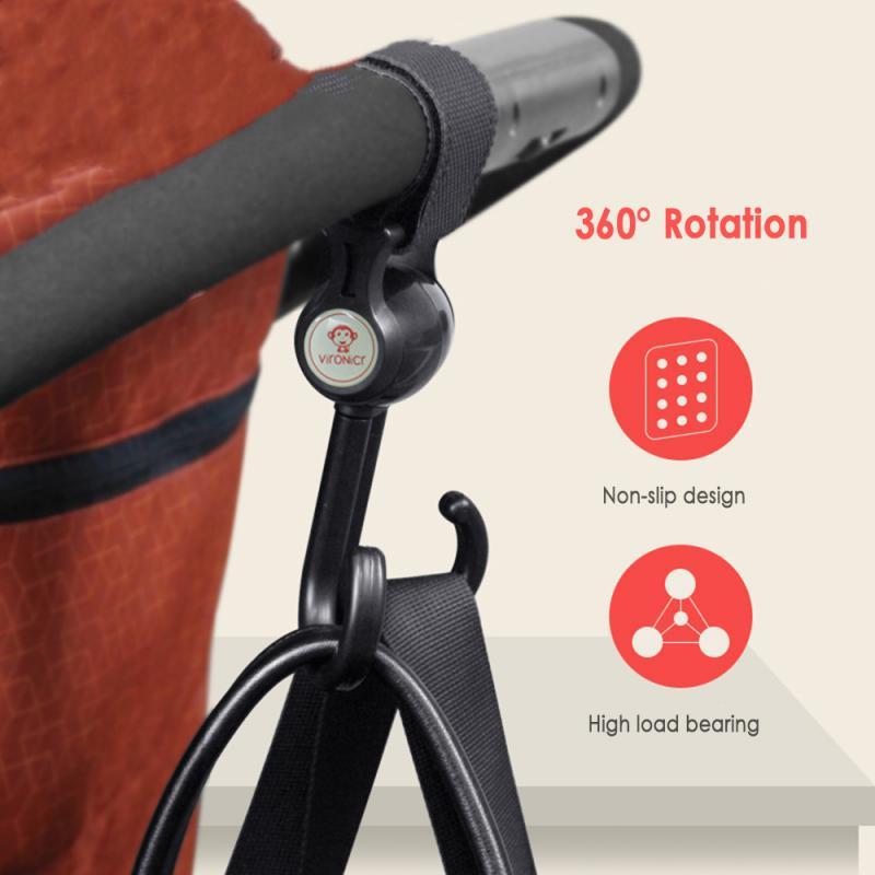 

Stroller Accessories Hook Up Universal Rotatable Double Hook High Load Bearing Durable Baby Cart Dropshipping