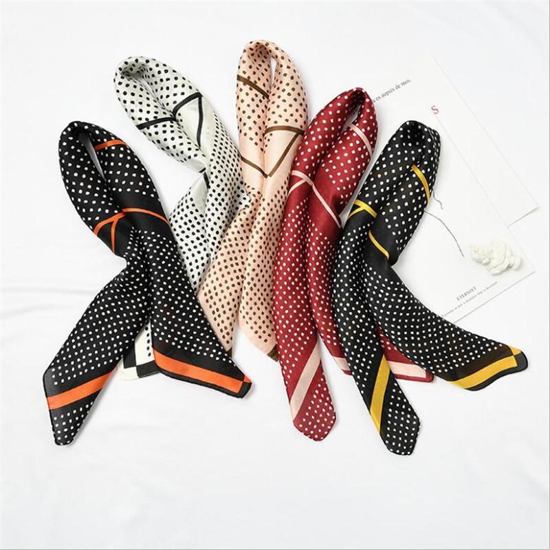 

New Silk Scarf 70x70 cm New Fashion Lovely Floral Print Women Shawl Satin Small Squares Headbands Bag Decorative Scarves Necktie