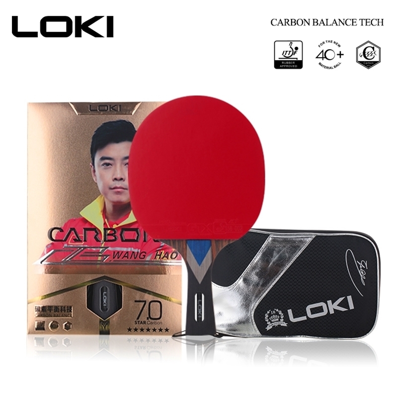 

LOKI 7 Star Professional Table Tennis Racket Carbon Tube Tech PingPong Bat Competition Ping Pong Paddle for Fast Attack and Arc 201116