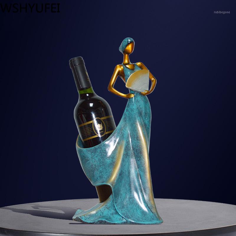 

European antique folding fan beautiful wine rack living room study room decoration kitchen wine cabinet jewelry resin decoration1