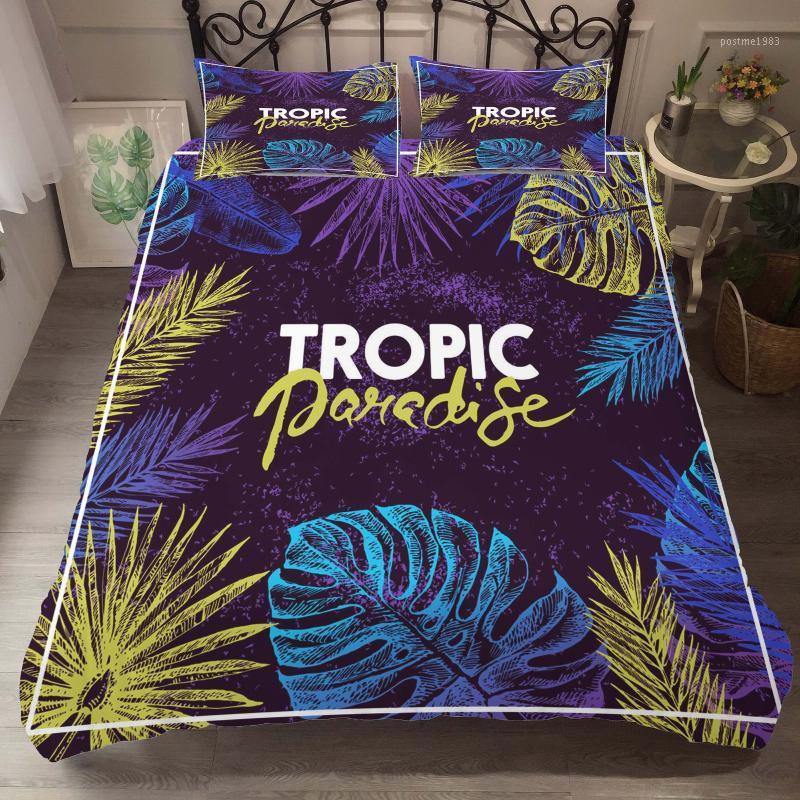 

Duvet Cover Set Bedding Comforter Tropical leaves Printed Bedroom Clothes with Pillowcases for Adult King Queen Size1