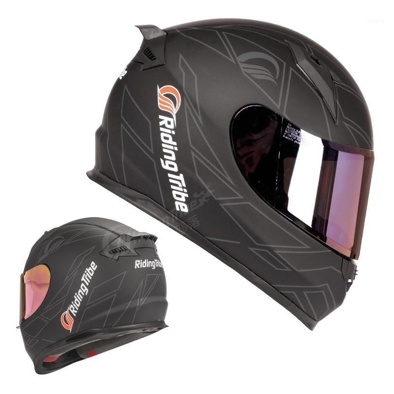 

Men Helmet Motorcycle Motorbike Motocross Professional Full Face Cover Racing Helmet High strength Rider Head Protection X3041, Luminous line -gray