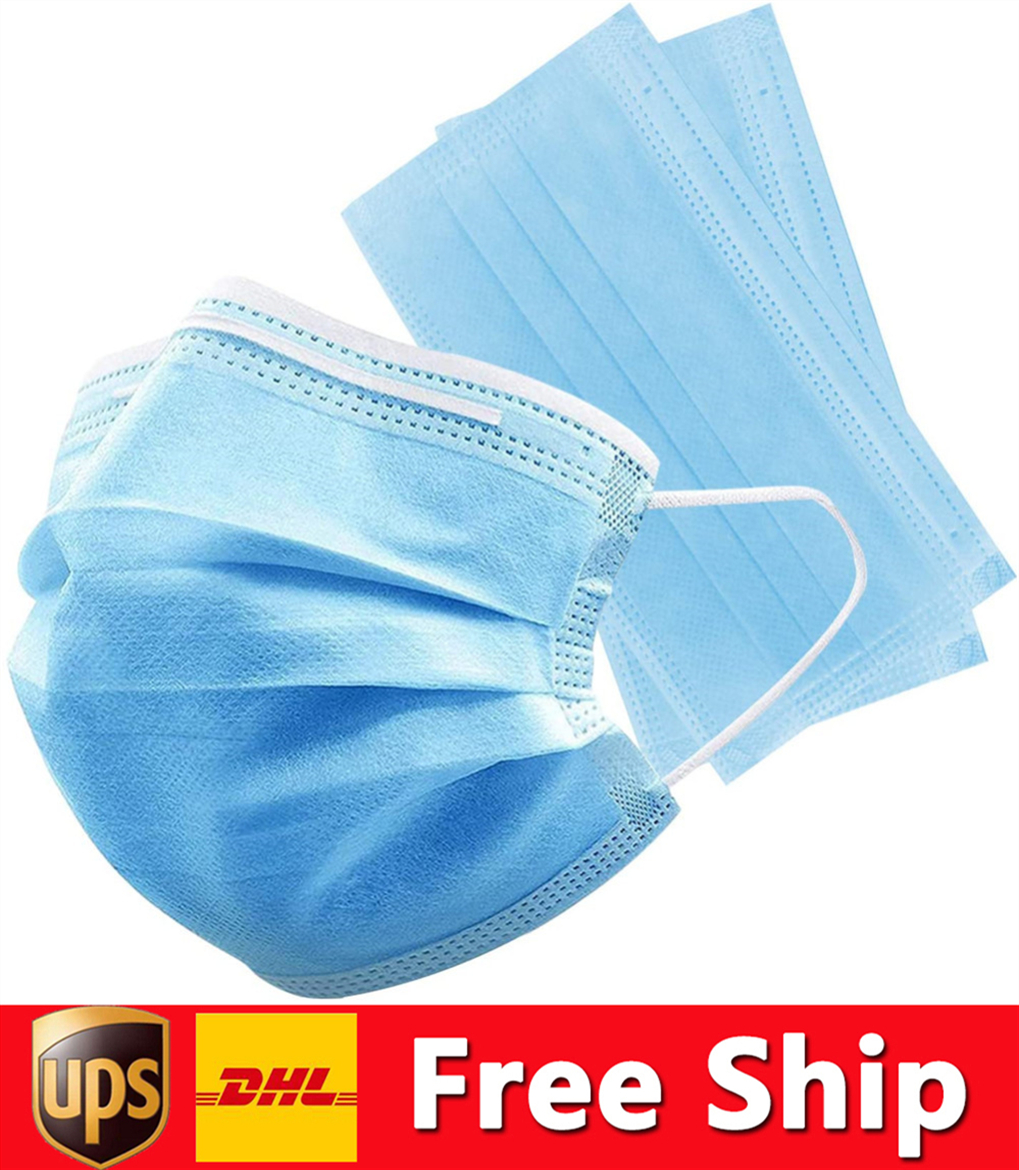 

packages arrive super fast 3-7 days Disposable Face Masks Thick 3-Layer Masks with Earloops for Salon, Home Use Comfortable Mask