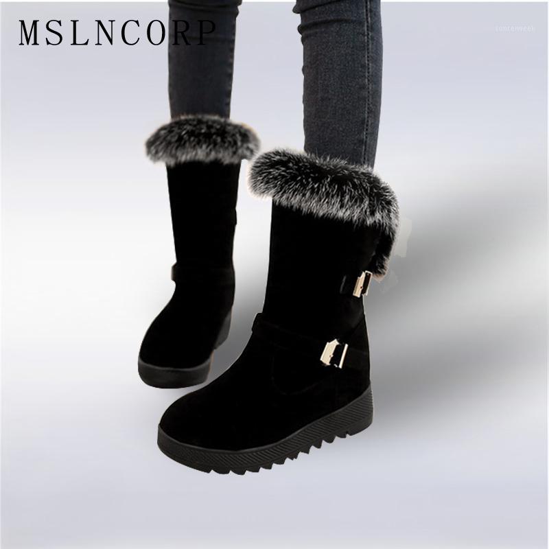 

New 2020 Autumn Winter warm Snow Boots Shoes Fur Women Platform Fashion Women's Boots ladies Woman Ankle Botas Size 34-431, As photo